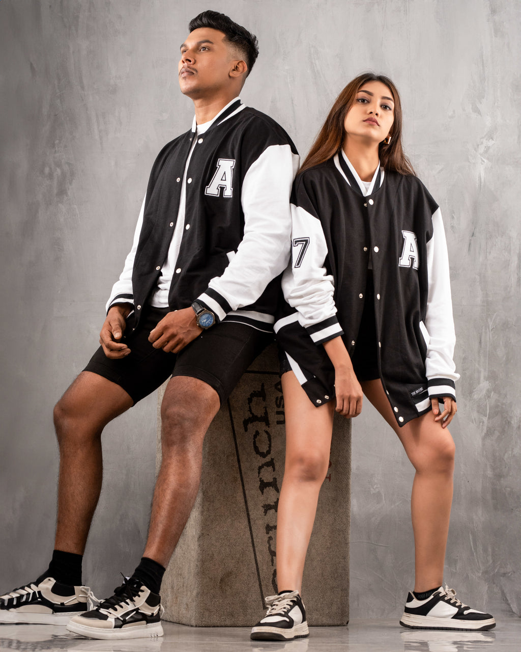 The Bold A Striped Trim Varsity Jacket