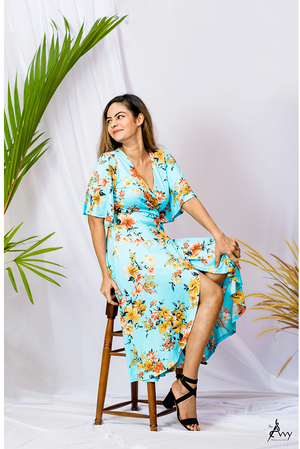 Wraparound Floral Maxi Dress