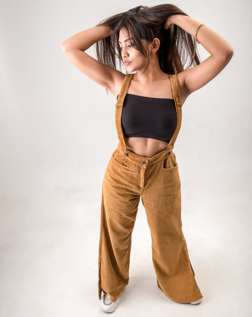 Brownslush Corduroy Removable Suspender Pant